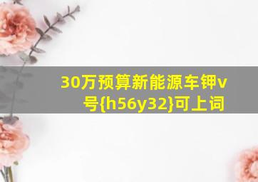 30万预算新能源车钾v号{h56y32}可上词